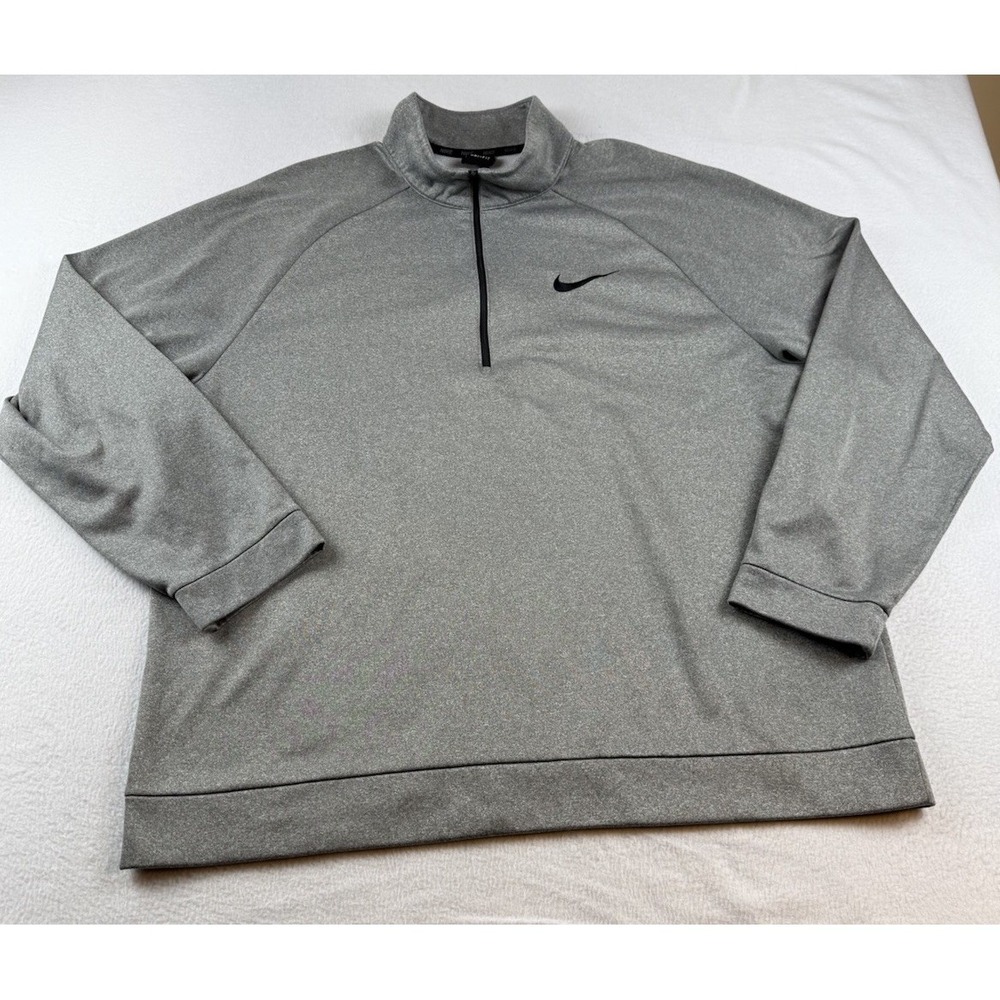 Nike Long Sleeve Dri Fit Quarter Zip Pullover Mens XXL Gray